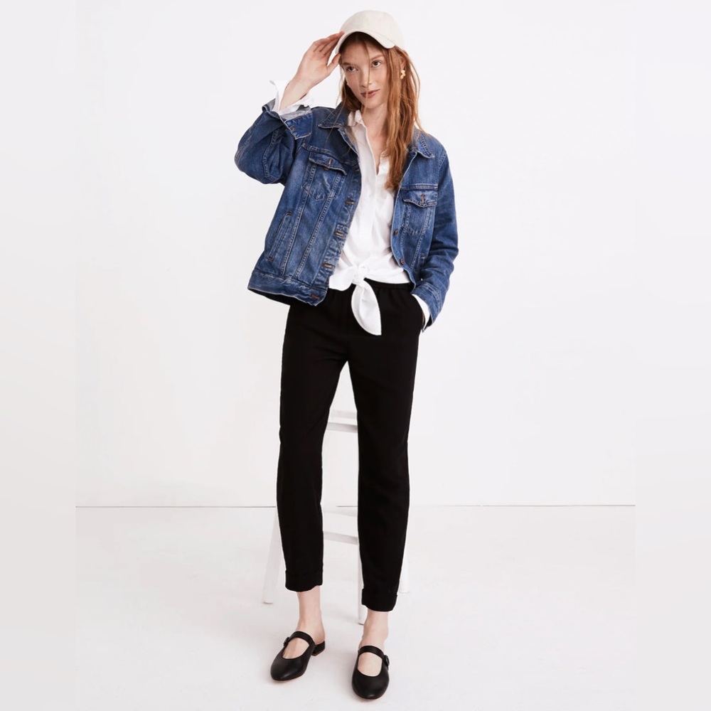 NWT Madewell Cuffed Track Trousers - XS - Black